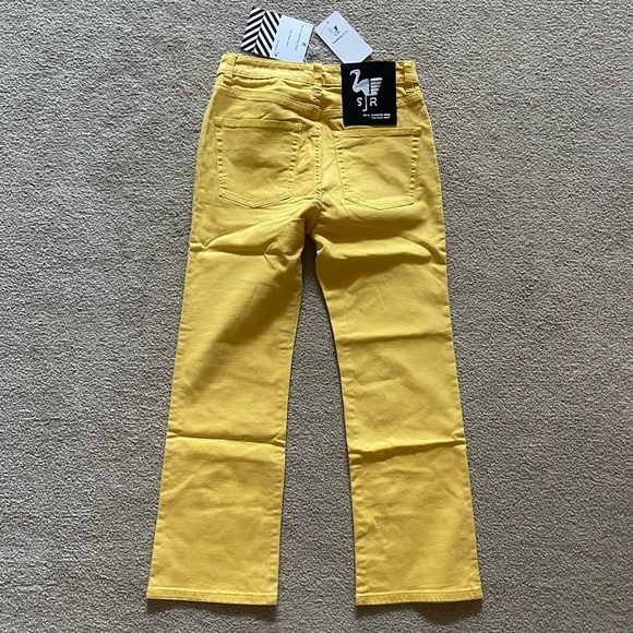 NWT Free People SR vs Sandrine Rose Virgin Label Yellow Relax Straight Fit Jeans - Picture 7 of 8